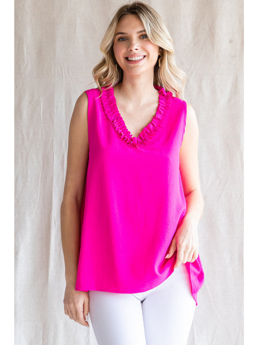 Jodifl Essential Sleeveless Top in Hot Pink