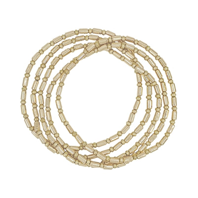 Bracelet Set - Rectangle Beaded in Gold