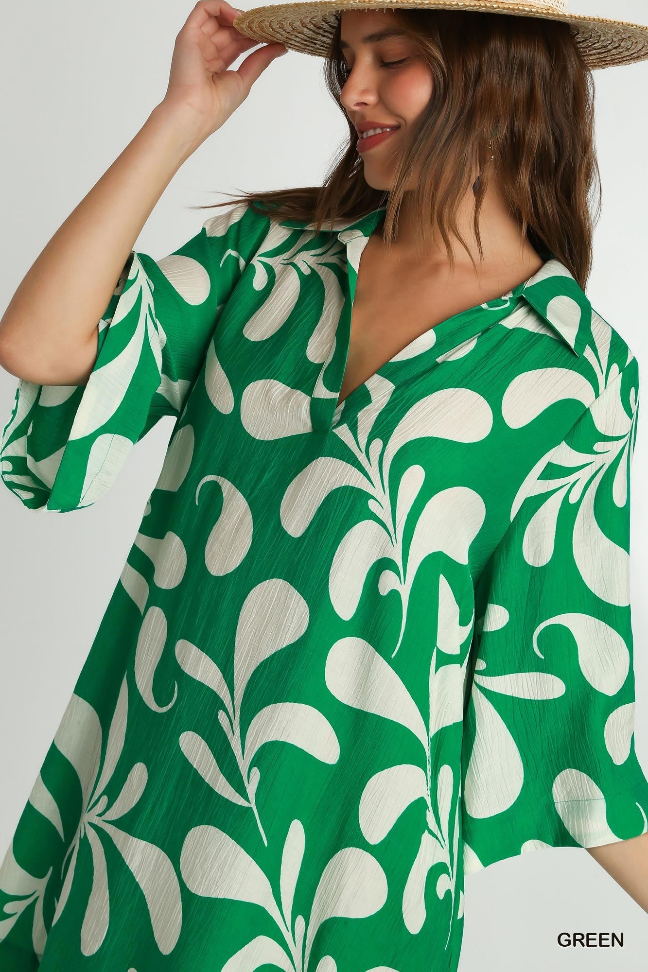 Umgee Green Print Dress