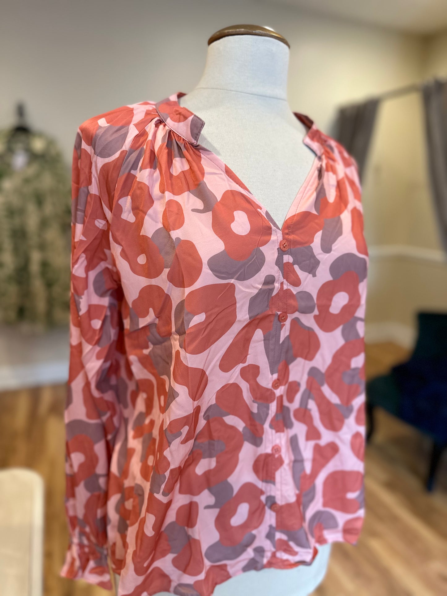 Southern Grace Floral Shirt in Orange