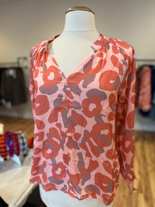 Southern Grace Floral Shirt in Orange