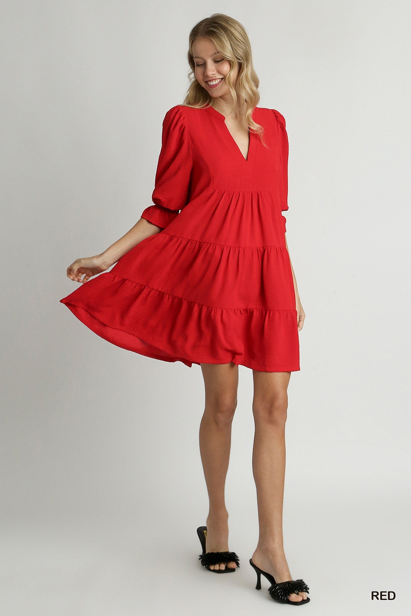 Umgee Red Tiered Dress