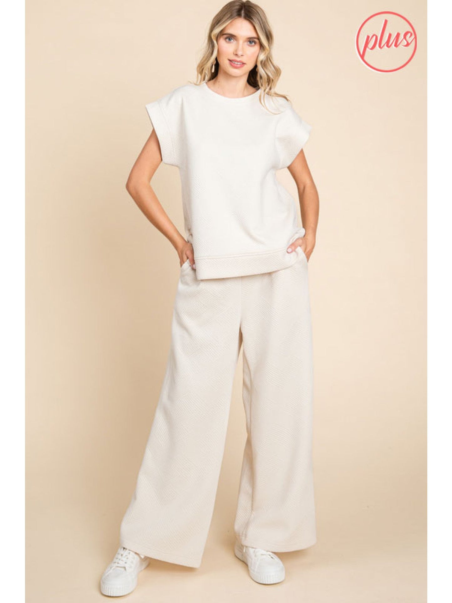 Textured Pants in Ivory